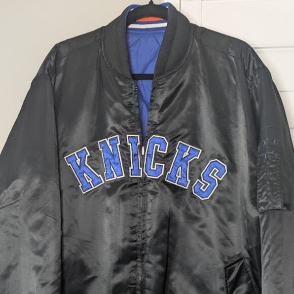 Mitchell & Ness Hardwood Classics New York Knicks Reversible Jacket – Black/Blue - Picture 1 of 16